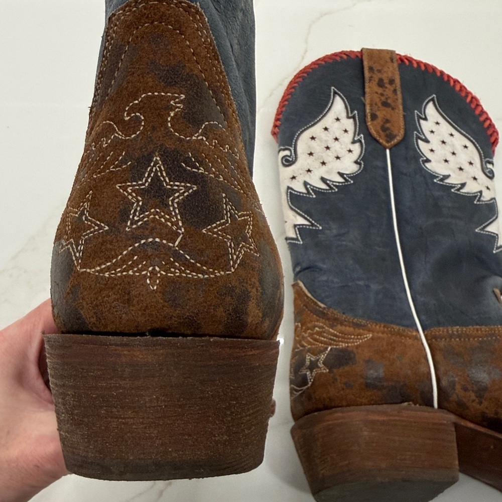 J.B. Dillon Leather Boots - Red white and blue - Picture 12 of 13